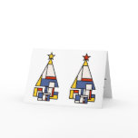 Mondrian Tree in stereo Greeting Card