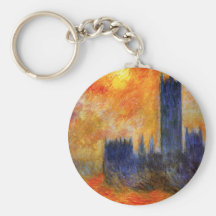 Monet House of Parliament and Sunset Key Chain