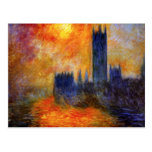Monet House of Parliament and Sunset Postcards