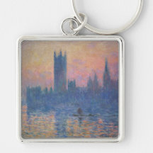 Monet - Houses of Parliament at Sunset Keychain