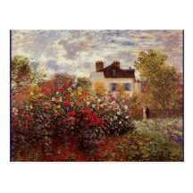 Monet - Monet's Garden in Argenteuil Sun Post Cards