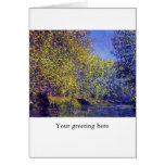 Monet painting bend in Epte river near Giverny Cards