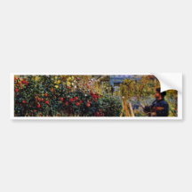 Monet Painting In His Garden In Argenteuil Bumper Stickers