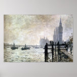 Monet-Thames & Parliment Print