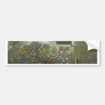 Monet The Artist's Garden in Argenteuil Bumper Stickers
