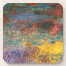 Monet Water Lily Pond Evening Coasters