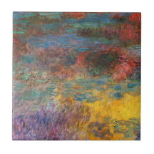 Monet Water Lily Pond Evening Tile