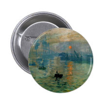 Monet's Impression Sunrise (soleil levant) - 1872 Button
