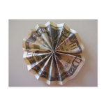 Money Origami Rosette postcards
