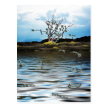 Money Tree on a Windy Day Postcard