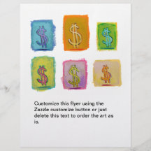 Money wealth abundance economics fun happy art full color flyer