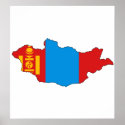 Mongolia Flag Map full size posters