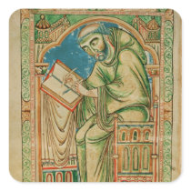 Monk Eadwine at work on the manuscript, Square Sticker