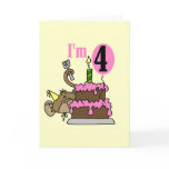 Monkey 4th Birthday Tshirts and Gifts cards