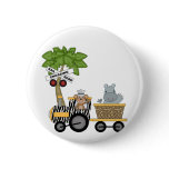 Monkey and Hippo Train Tshirts and Gifts buttons