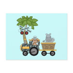 Monkey and Hippo Train Tshirts and Gifts postcards