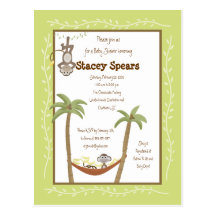 Monkey Around Baby Shower Invitations Post Card