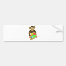 Monkey Beachball Bumper Stickers
