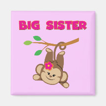 Monkey Big Sister Fridge Magnets
