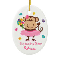 Monkey Big Sister Personalised Ornament