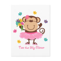Monkey Big Sister Post Cards