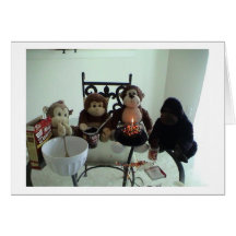 Monkey Birthday Cake Card