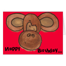 Monkey Birthday Card