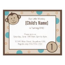 Monkey Birthday Invitation