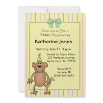 Monkey Birthday Party Invitation