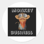 monkey business round stickers