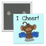 Monkey Cheerleader Blue and Grey Tshirts and Gifts Pinback Button