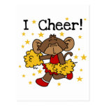 Monkey Cheerleader Red and Gold T-shirts and Gifts Post Cards