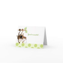 Monkey Couple in Tree Whimsical Anniversary Card