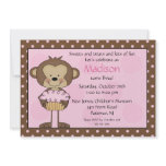 Monkey Cupcake Birthday Invitation