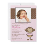 Monkey Cupcake Photo Birthday Invitation