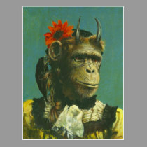 Monkey Demon Postcard postcards