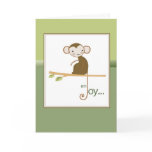 Monkey Enjoy Blessings Thinking of You Greeting Card