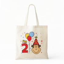 Monkey Face 2nd Birthday Canvas Bags