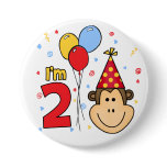 Monkey Face  2nd Birthday buttons