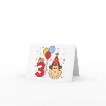 Monkey Face 3rd Birthday Invitations