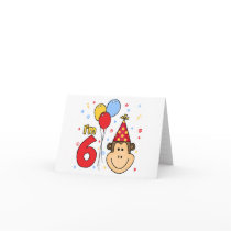 Monkey Face 6th Birthday Invitation