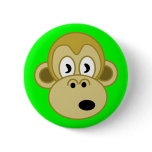 Monkey Face Button - Green