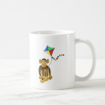 Monkey Flying Kite Coffee Mugs