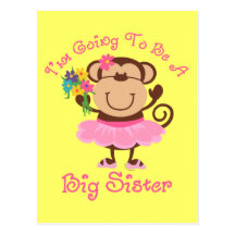 Monkey Future Big Sister Post Cards