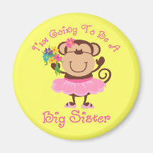 Monkey Future Big Sister Refrigerator Magnet