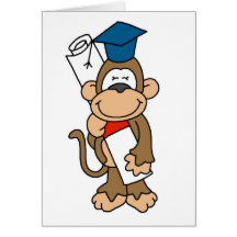 Monkey Graduate Tshirts and Gifts Greeting Card