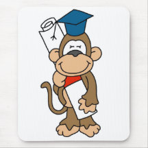 Monkey Graduate Tshirts and Gifts Mouse Mats