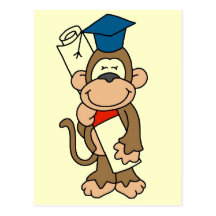 Monkey Graduate Tshirts and Gifts Post Cards