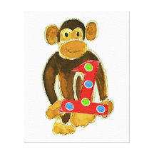 Monkey Holding One Gallery Wrap Canvas
