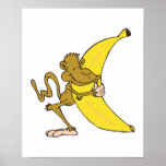 monkey hugging banana posters